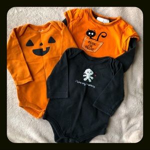 Set of 3 Halloween Long-Sleeve Onesies - 18M